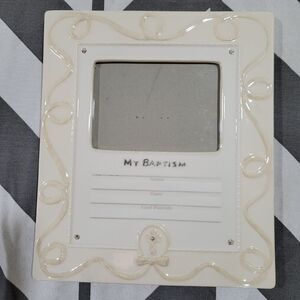 My Baptism ceramic picture frame display